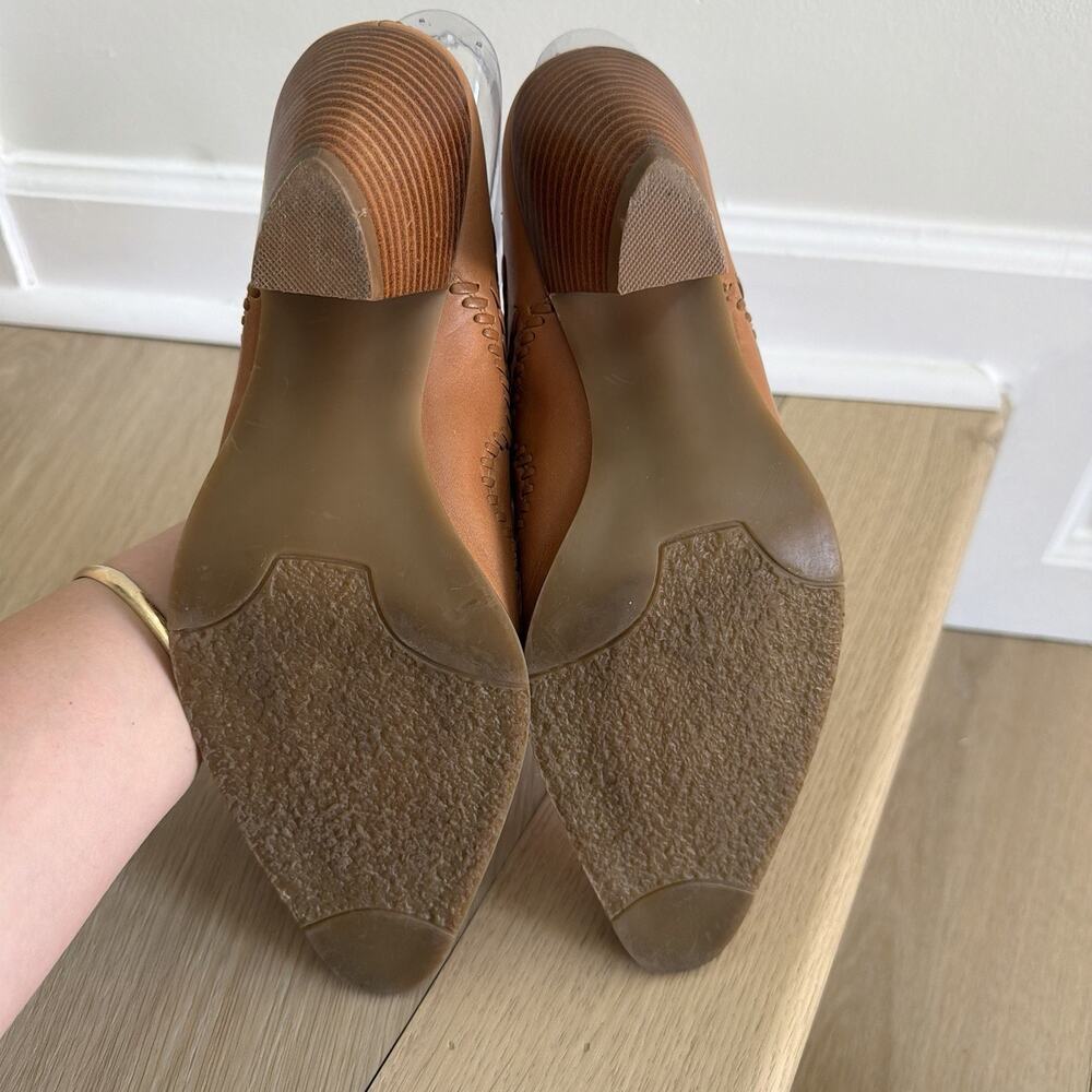 White Mt. Tan Leather Western Style Slip On Clog Women's Size 9M - Picture 7 of 11